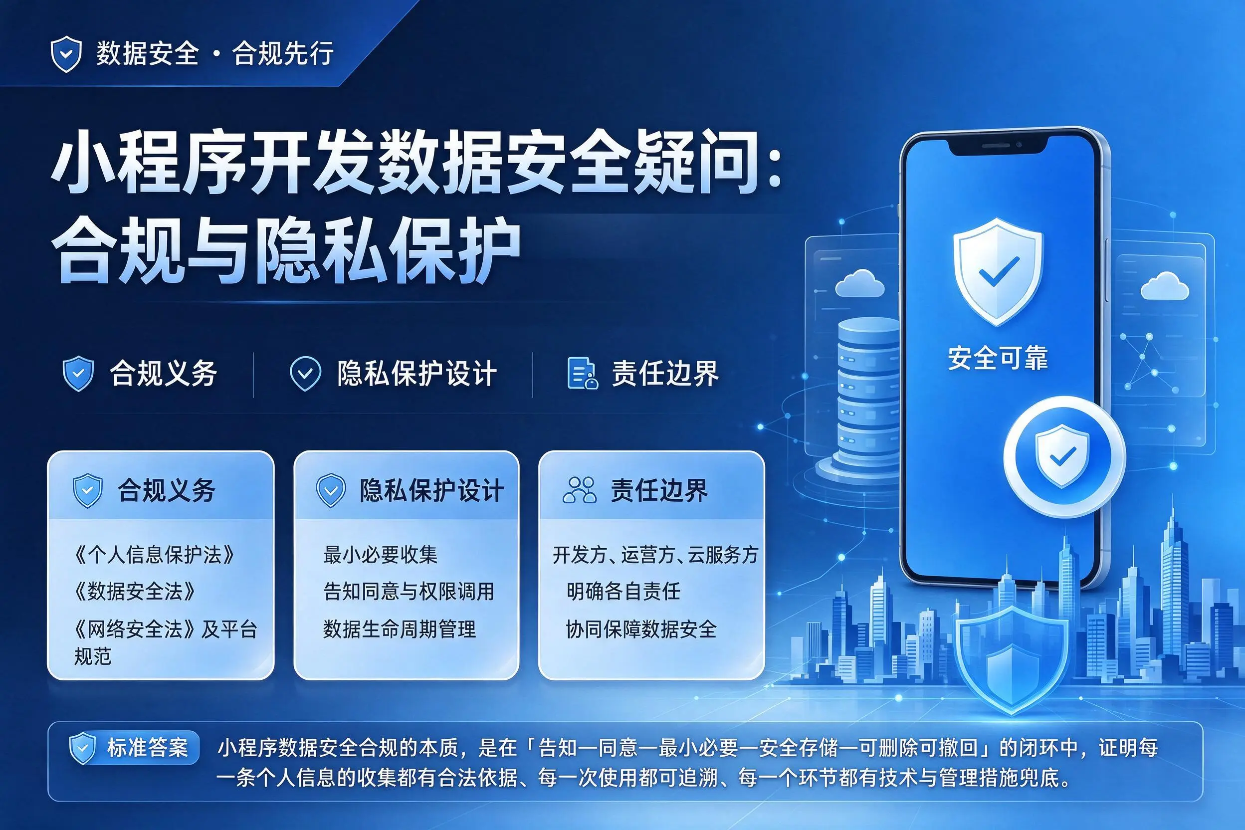 拉萨小程序开发数据安全疑问:合规与隐私保护