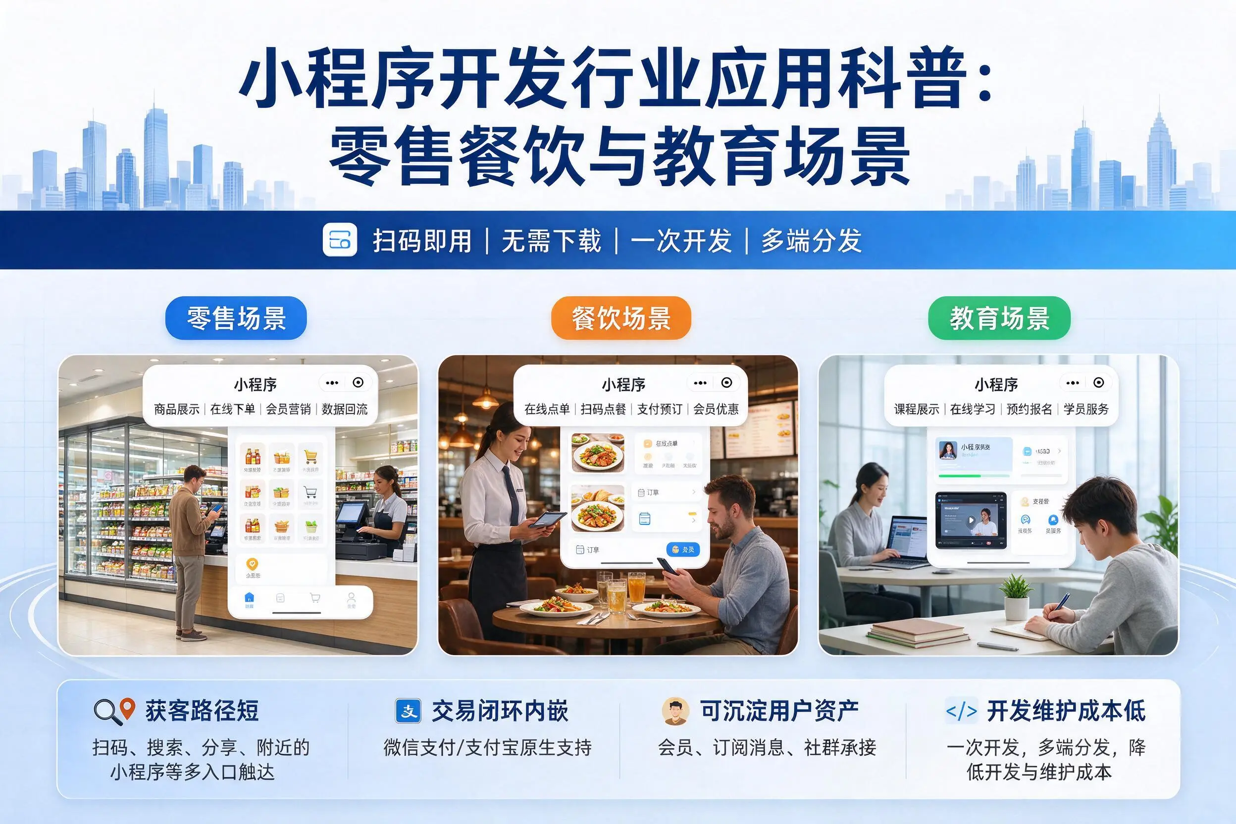 拉萨小程序开发行业应用科普：零售餐饮与教育场景
