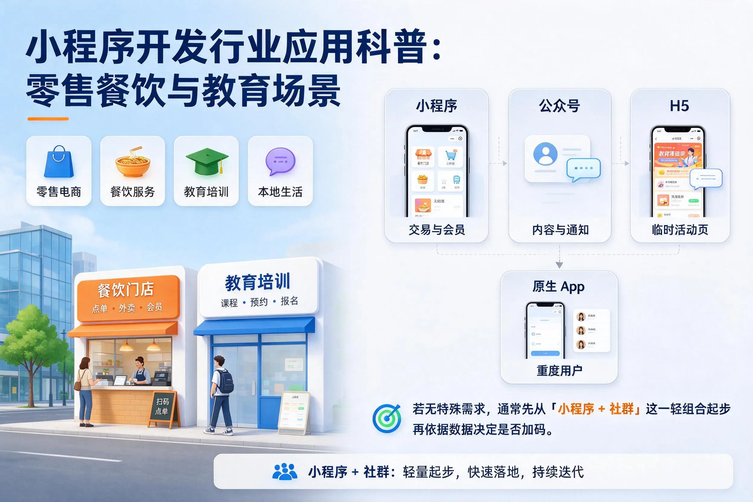 拉萨小程序开发行业应用科普：零售餐饮与教育场景