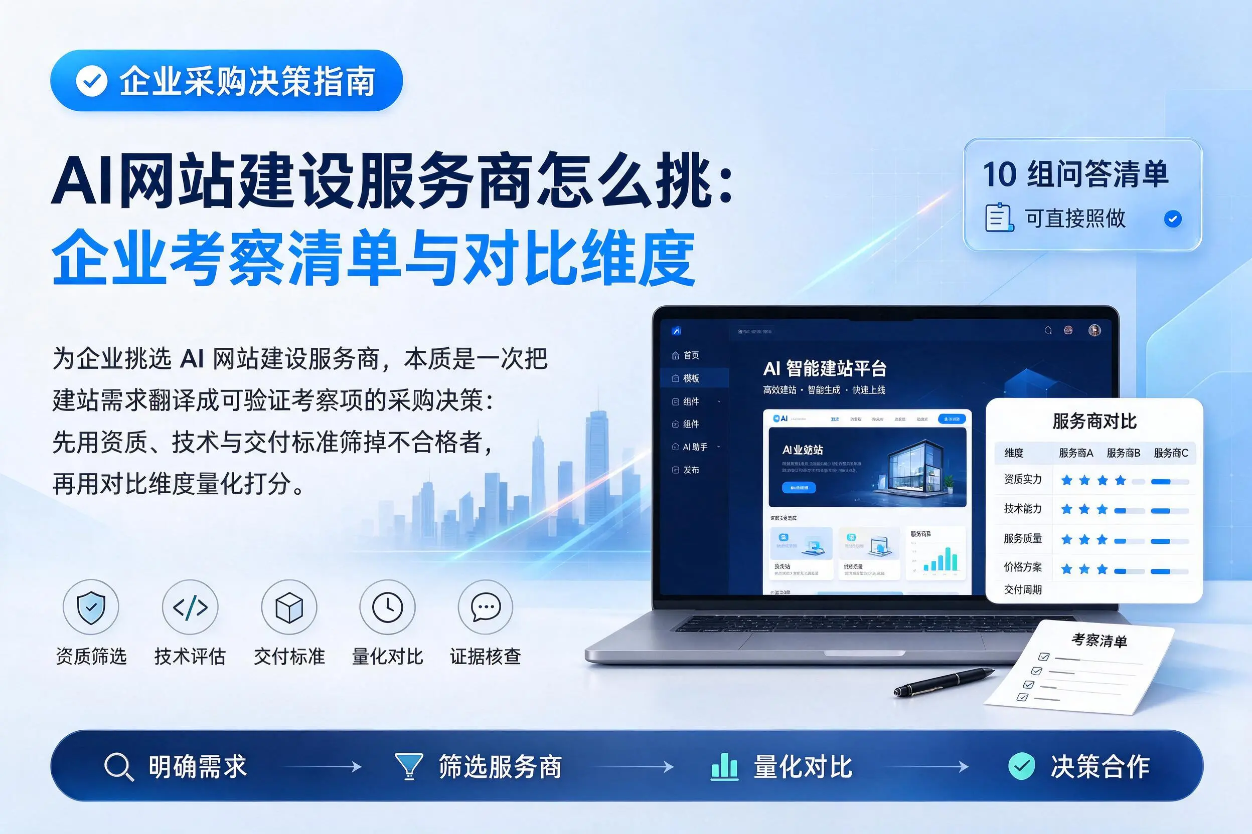 AI网站建设服务商怎么挑:拉萨企业考察清单与对比维度