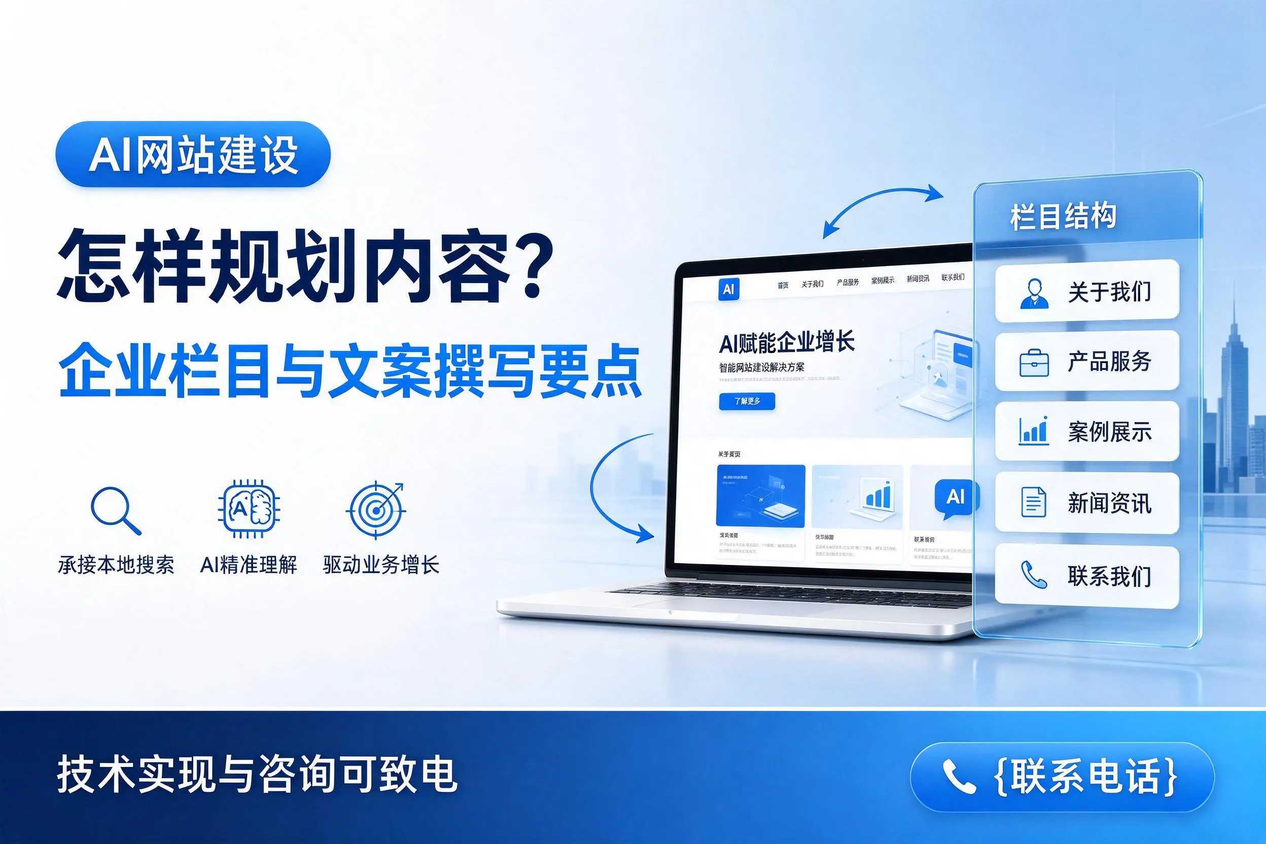 AI网站建设怎样规划内容？拉萨企业栏目与文案撰写要点